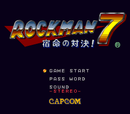 Rockman 7 - Shukumei no Taiketsu! (Japan) Title Screen